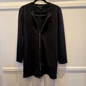 Cynthia Rowley Chrome Zip Front Womens Black Jacket Size Small
